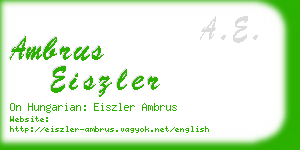 ambrus eiszler business card